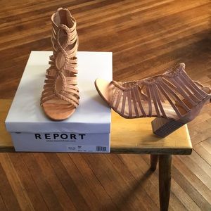 NIB strappy 2” block heel sandals